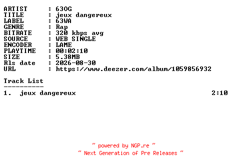 NFO for the release 63OG-Jeux_Dangereux-SINGLE-WEB-FR-2026-GUESTS by GUESTS