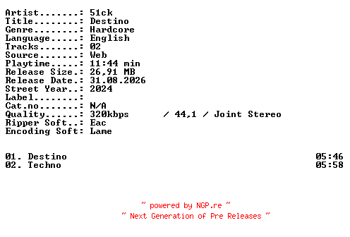 NFO for the release 51ck-Destino-WEB-2024-XTC_iNT by XTC_iNT