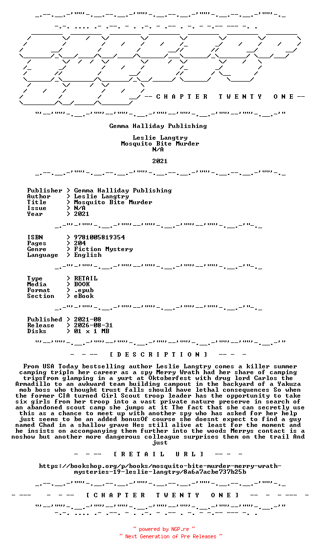 NFO for the release Leslie.Langtry.-.Mosquito.Bite.Murder.2021.RETAIL.EPUB.eBook-CTO by CTO