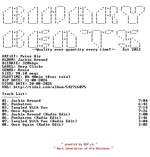 NFO for the release Peter_Kir-Jackin_Around-(DCM474)-WEB-2026-BB by BB