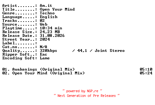 NFO for the release Amit-Open_Your_Mind-WEB-2024-XTC_iNT by XTC_iNT
