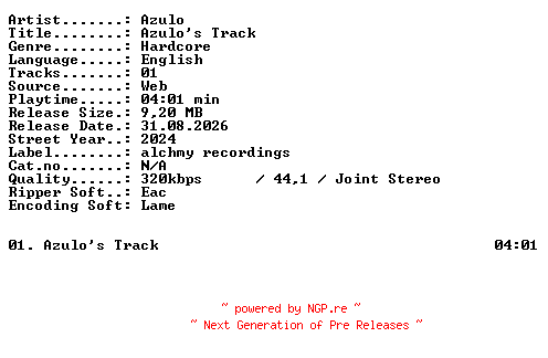 NFO for the release Azulo-Azulos_Track-SINGLE-WEB-2024-XTC_iNT by XTC_iNT