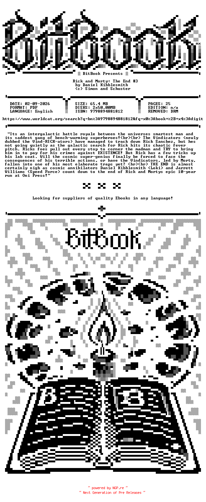 NFO for the release Oni.Press.-.Rick.and.Morty.The.End.No.03.2026.Retail.Comic.eBook-BitBook by BitBook