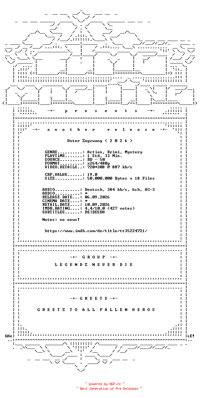 NFO for the release Unter.Zugzwang.German.2026.AC3.BDRip.x264-TM by TM