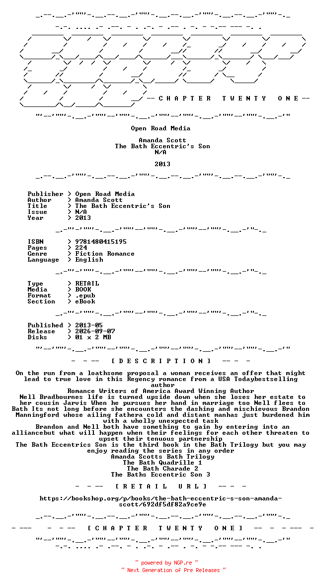 NFO for the release Amanda.Scott.-.The.Bath.Eccentrics.Son.2013.RETAIL.EPUB.eBook-CTO by CTO