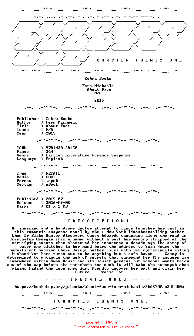 NFO for the release Fern.Michaels.-.About.Face.2015.RETAIL.EPUB.eBook-CTO by CTO