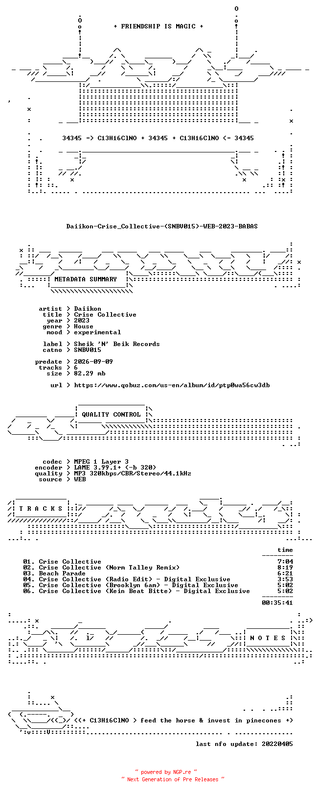 NFO for the release Daiikon-Crise_Collective-(SNBV015)-WEB-2023-BABAS by BABAS