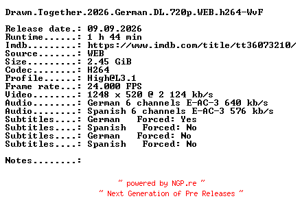 NFO for the release Drawn.Together.2026.German.DL.720p.WEB.h264-WvF by WvF