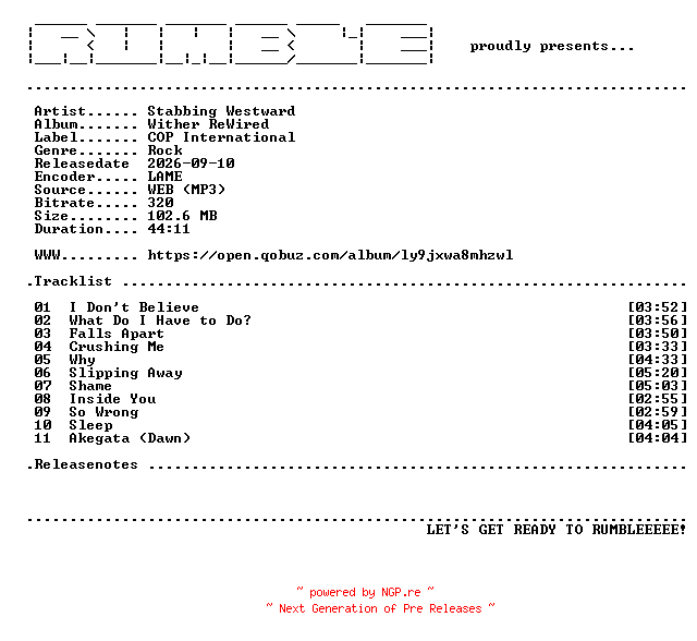 NFO for the release Stabbing_Westward-Wither_ReWired-(WEB)-2026-RUMBLE by RUMBLE