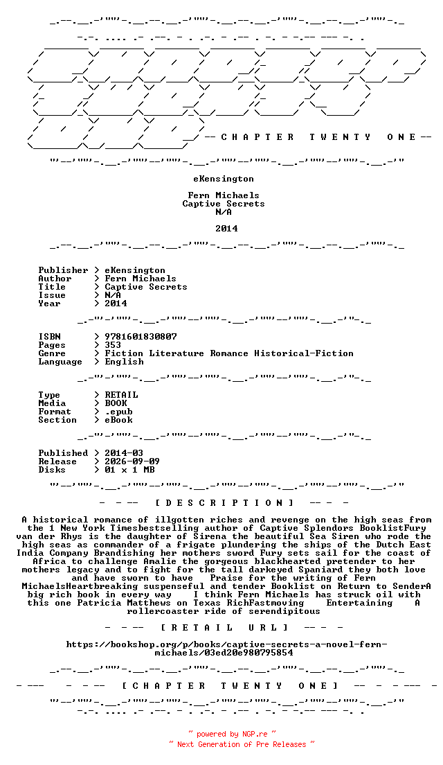 NFO for the release Fern.Michaels.-.Captive.Secrets.2014.RETAIL.EPUB.eBook-CTO by CTO