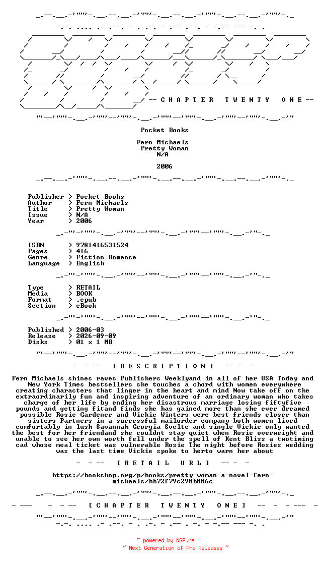 NFO for the release Fern.Michaels.-.Pretty.Woman.2006.RETAIL.EPUB.eBook-CTO by CTO