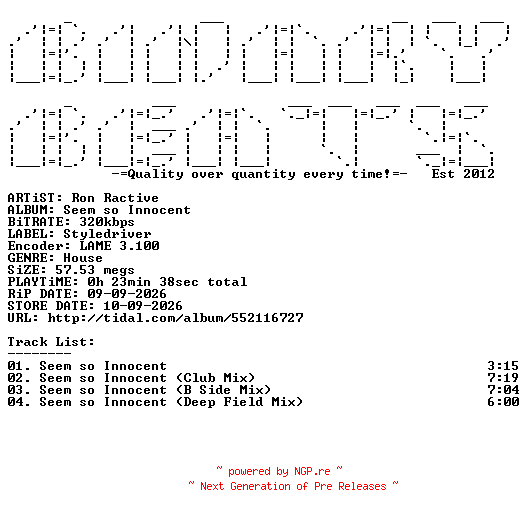NFO for the release Ron_Ractive-Seem_So_Innocent-(10371486)-WEB-2026-BB by BB