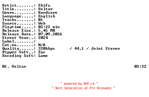 NFO for the release Shifu-Voltar-SINGLE-WEB-2024-XTC_iNT by XTC_iNT