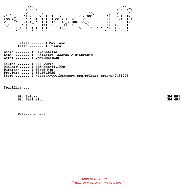 NFO for the release Max_Tase-Prisma-(700978834538)-WEB-2026-FALCON by FALCON