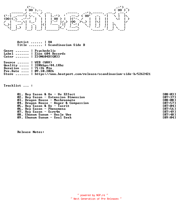 NFO for the release VA-Scandinavium_Side_B-(ZION604DIG033)-WEB-2025-FALCON by FALCON