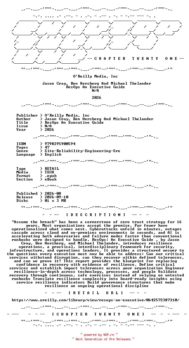 NFO for the release OReilly.Media.Inc.-.ResOps.An.Executive.Guide.2026.RETAIL.EPUB.eBook-CTO by CTO