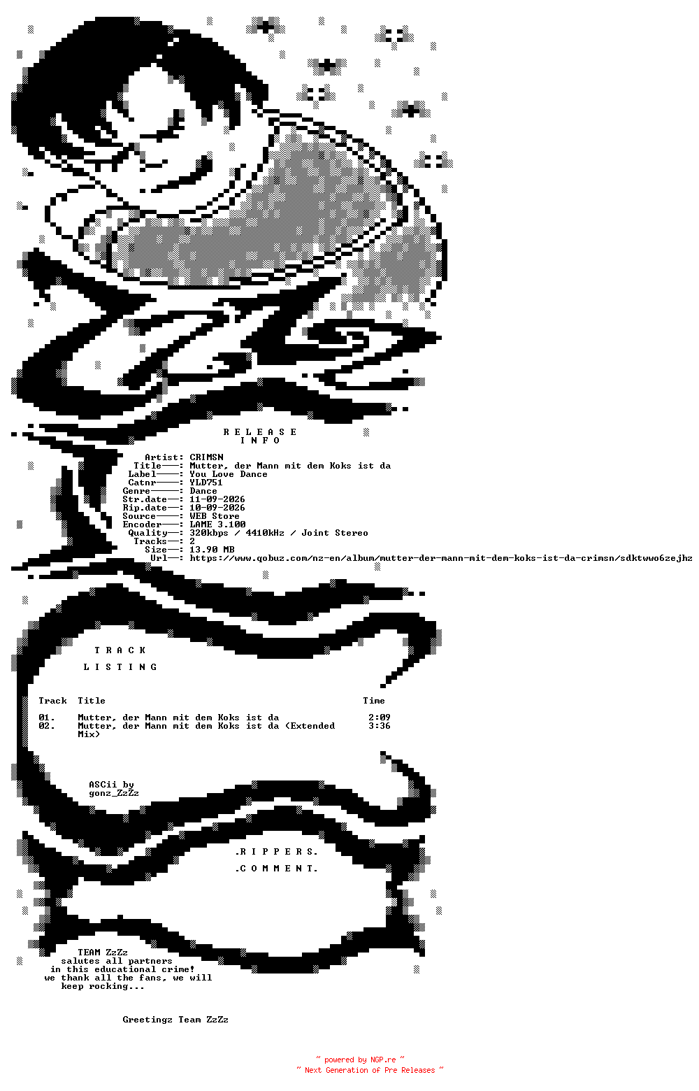 NFO for the release CRIMSN_-_Mutter_Der_Mann_Mit_Dem_Koks_Ist_da-(YLD751)-WEB-DE-2026-ZzZz by ZzZz