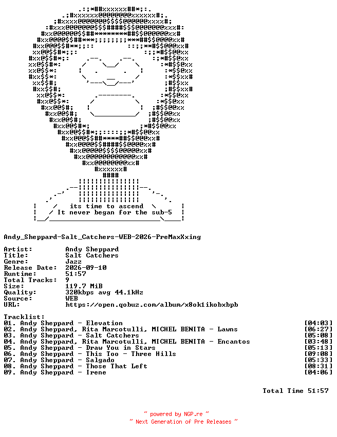 NFO for the release Andy_Sheppard-Salt_Catchers-WEB-2026-PreMaxXxing by PreMaxXxing