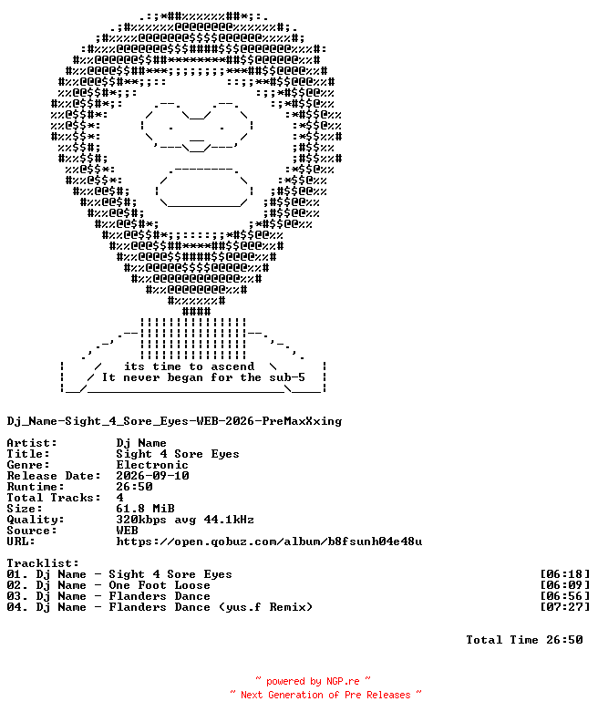 NFO for the release Dj_Name-Sight_4_Sore_Eyes-WEB-2026-PreMaxXxing by PreMaxXxing