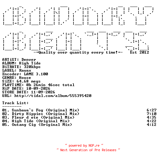NFO for the release Denver-High_Tide-(RWXD054)-WEB-2026-BB by BB