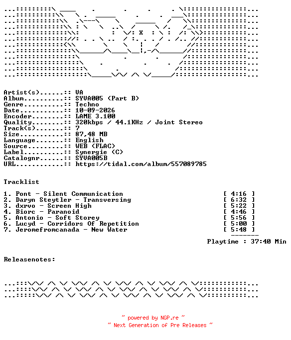 NFO for the release VA-SYVA005_Part_B-SYVA005B-WEB-2026-WAV by WAV