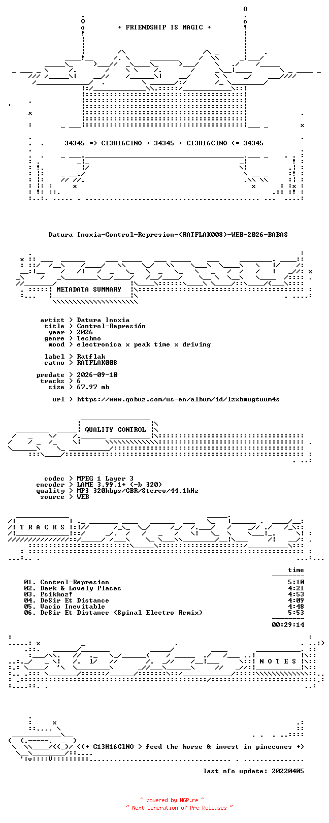 NFO for the release Datura_Inoxia-Control-Represion-(RATFLAK008)-WEB-2026-BABAS by BABAS