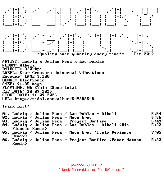 NFO for the release Ludviq_x_Julian_Reca_x_Las_Deblas-Alheli-(SC1262DIG)-WEB-2026-BB by BB