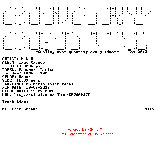 NFO for the release N.W.N.-That_Groove-(PML063)-SINGLE-WEB-2026-BB by BB