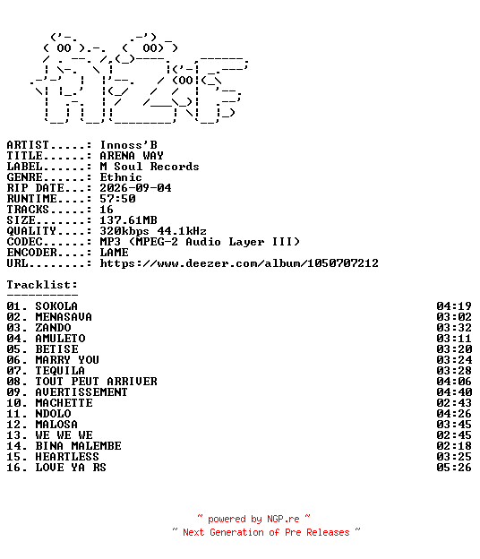NFO for the release InnossB-ARENA_WAY-WEB-2026-AZF by AZF