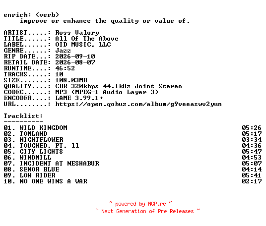 NFO for the release Ross_Valory-All_Of_The_Above-WEB-2026-ENRiCH by ENRiCH