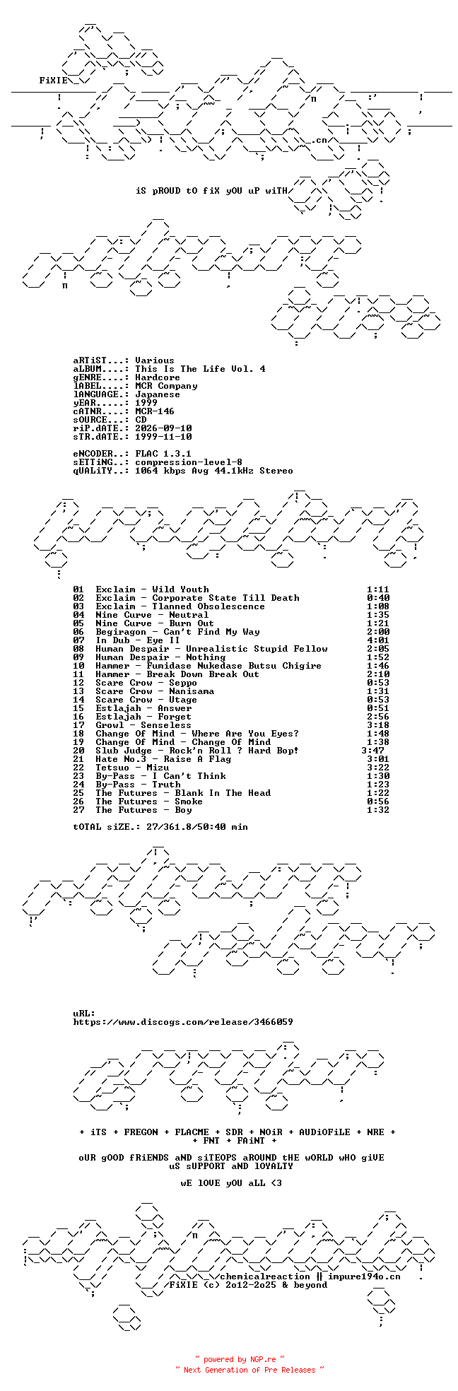 NFO for the release VA-This_Is_The_Life_Vol_4-JP-CD-FLAC-1999-FIXIE by FIXIE