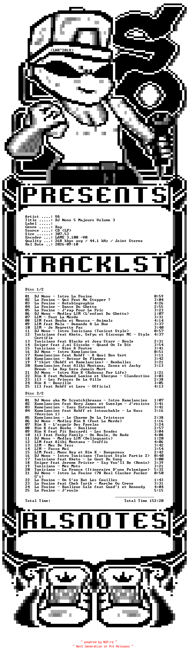 NFO for the release VA-DJ_Nono_5_Majeurs_Vol_3-2CD-FR-2008-SO_INT by SO_INT