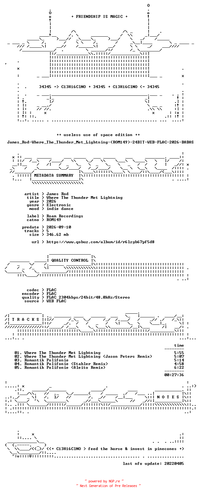 NFO for the release James_Rod-Where_The_Thunder_Met_Lightning-(ROM149)-24BIT-WEB-FLAC-2026-BABAS by BABAS