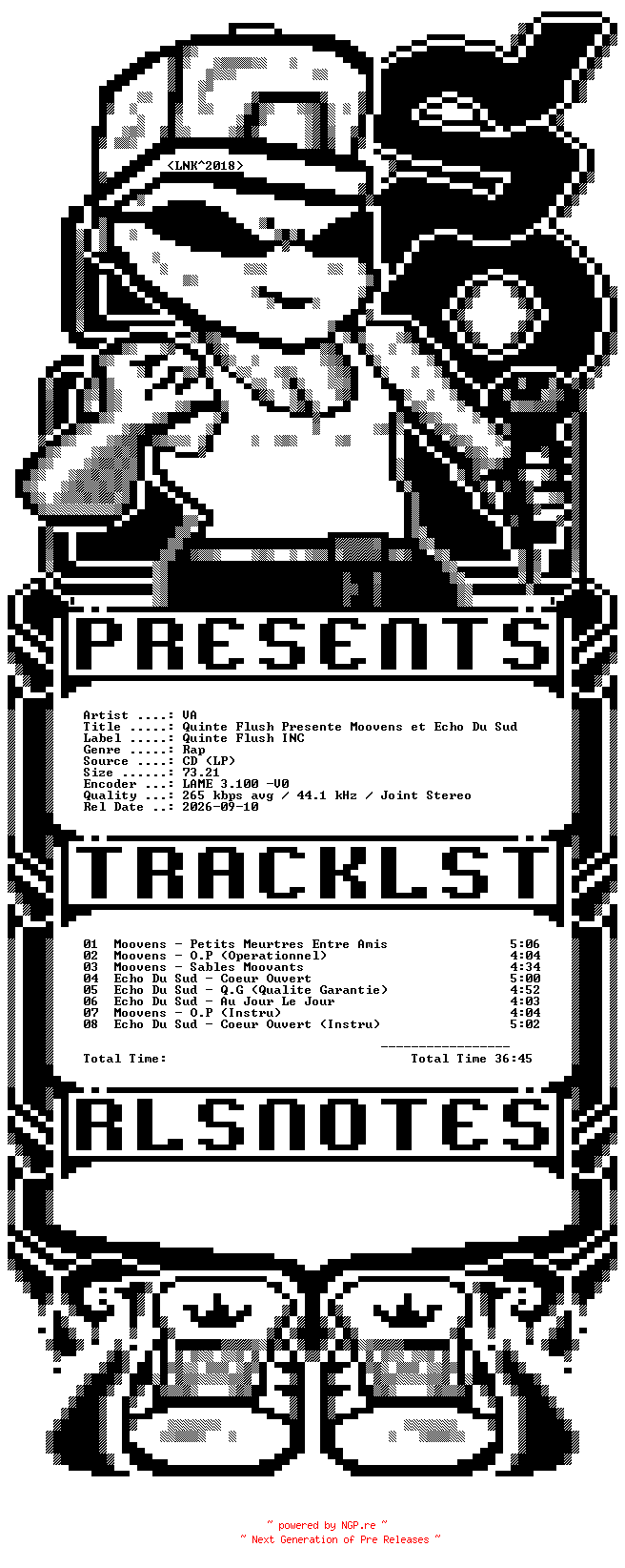 NFO for the release VA-Quinte_Flush_Presente_Moovens_et_Echo_Du_Sud-FR-2002-SO_INT by SO_INT