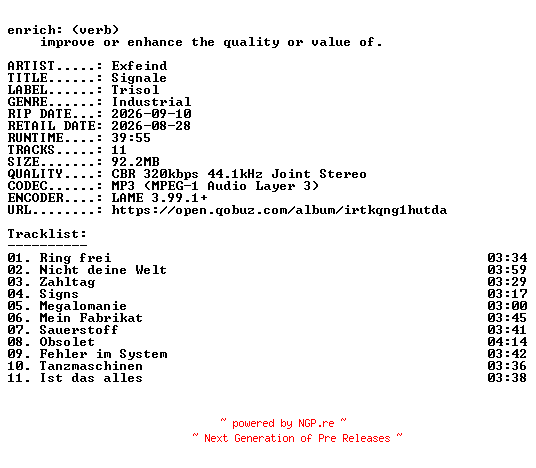 NFO for the release Exfeind-Signale-WEB-DE-2026-ENRiCH by ENRiCH