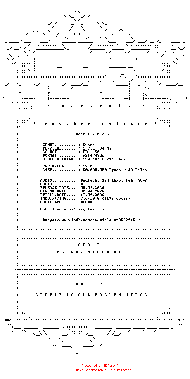 NFO for the release Rose.German.2026.NFOFIX.AC3.BDRip.x264-TM by TM