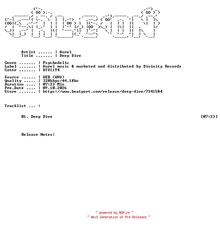 NFO for the release Aurel-Deep_Dive-(DIV1194)-SINGLE-WEB-2026-FALCON by FALCON