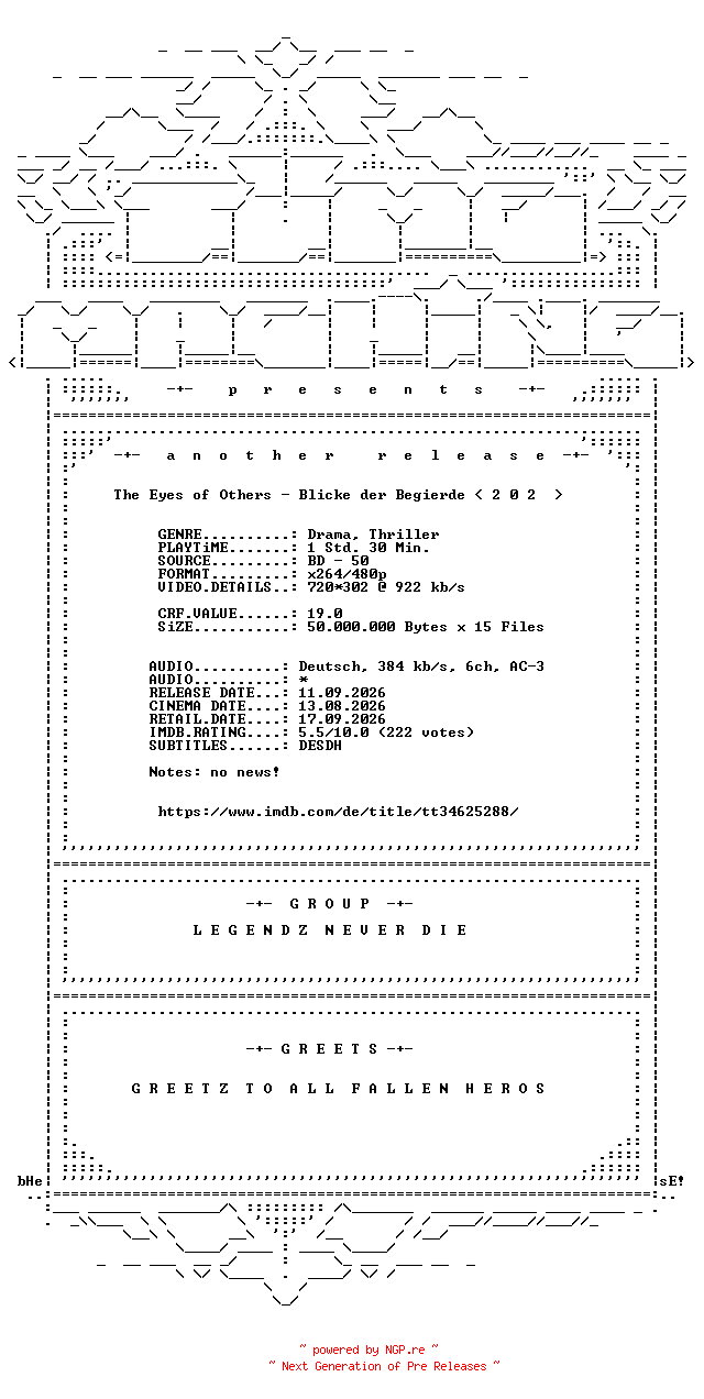 NFO for the release The.Eyes.of.Others.Blicke.der.Begierde.German.2025.AC3.BDRip.x264-TM by TM