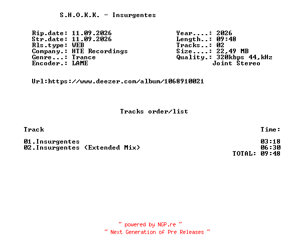 NFO for the release S.H.O.K.K._-_Insurgentes-(HTE377)-WEB-2026-FMC by FMC