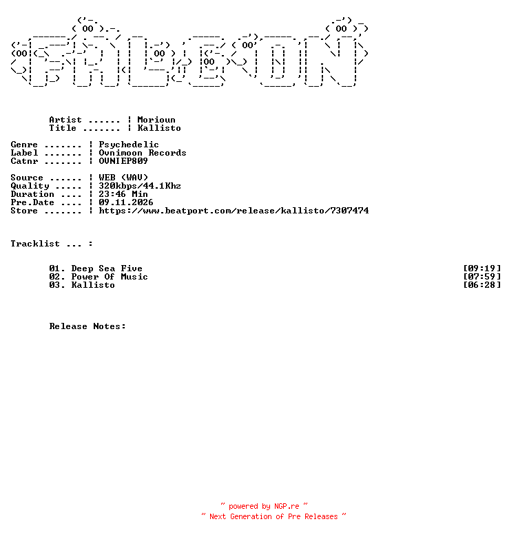 NFO for the release Morioun-Kallisto-(OVNIEP809)-WEB-2026-FALCON by FALCON