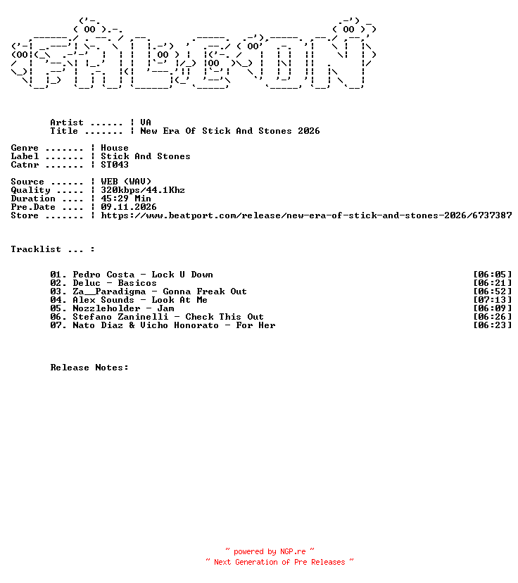 NFO for the release VA-New_Era_Of_Stick_And_Stones_2026-(ST043)-WEB-2026-FALCON by FALCON