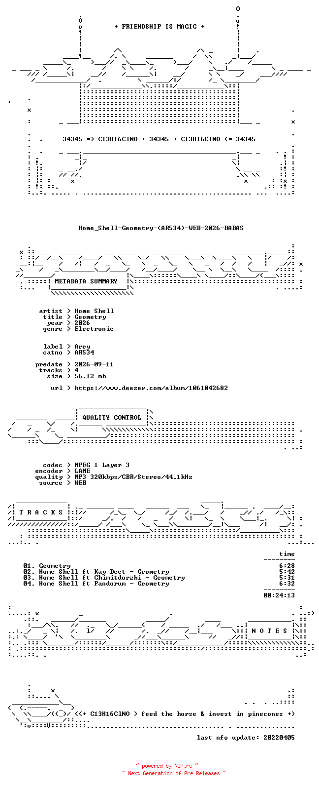 NFO for the release Home_Shell-Geometry-(AR534)-WEB-2026-BABAS by BABAS