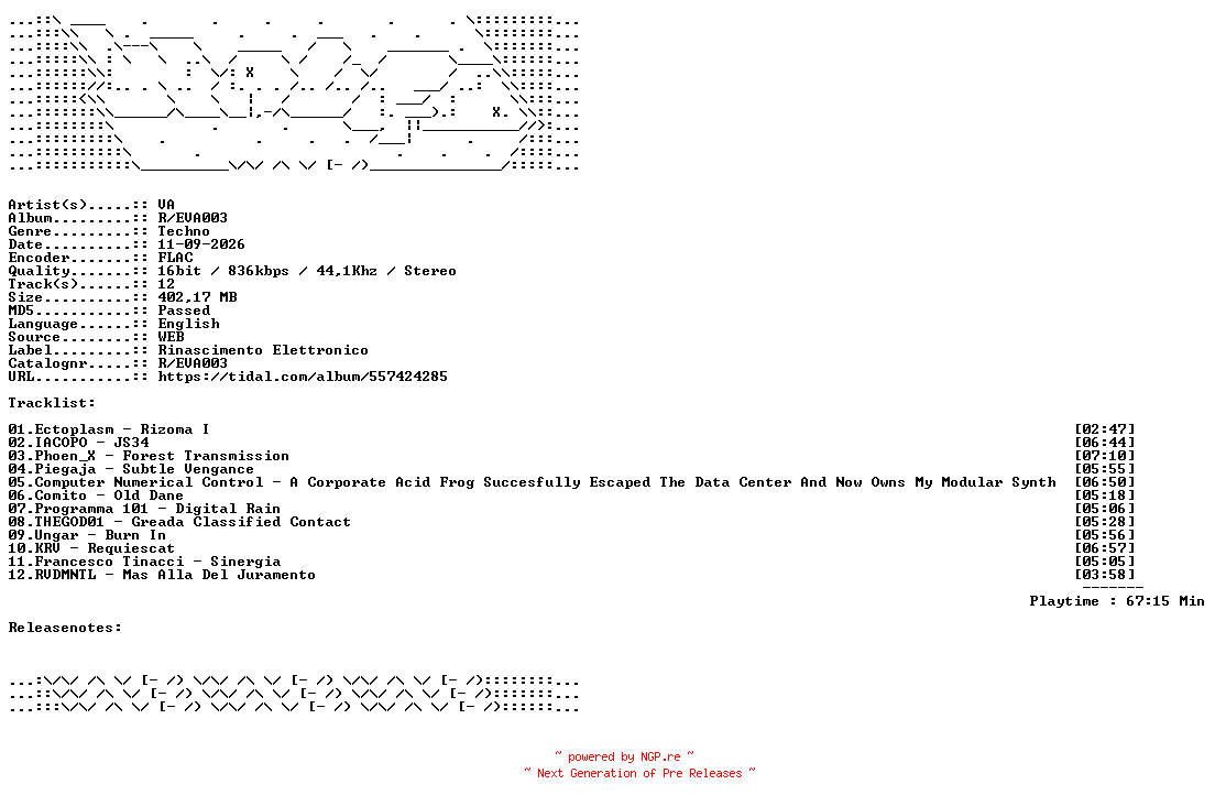 NFO for the release VA-REVA003-16BIT-WEB-FLAC-2026-WAVED by WAVED