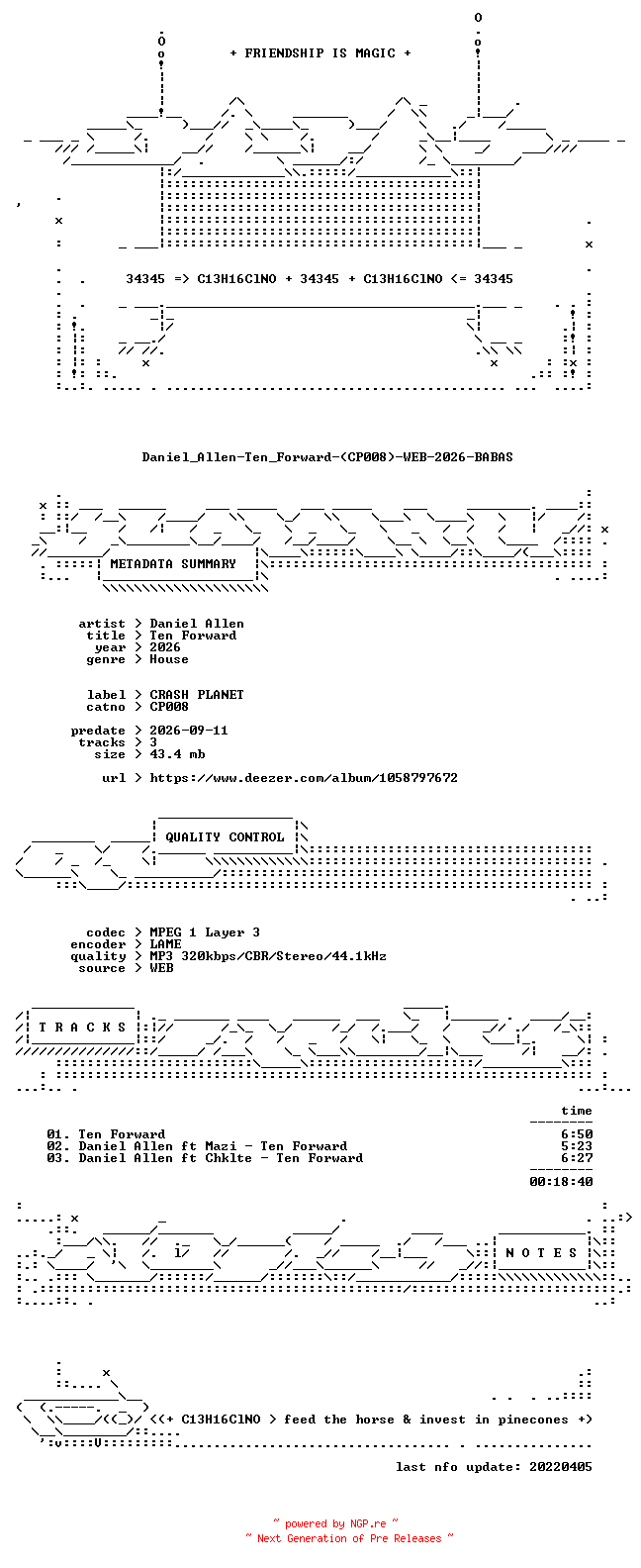 NFO for the release Daniel_Allen-Ten_Forward-(CP008)-WEB-2026-BABAS by BABAS