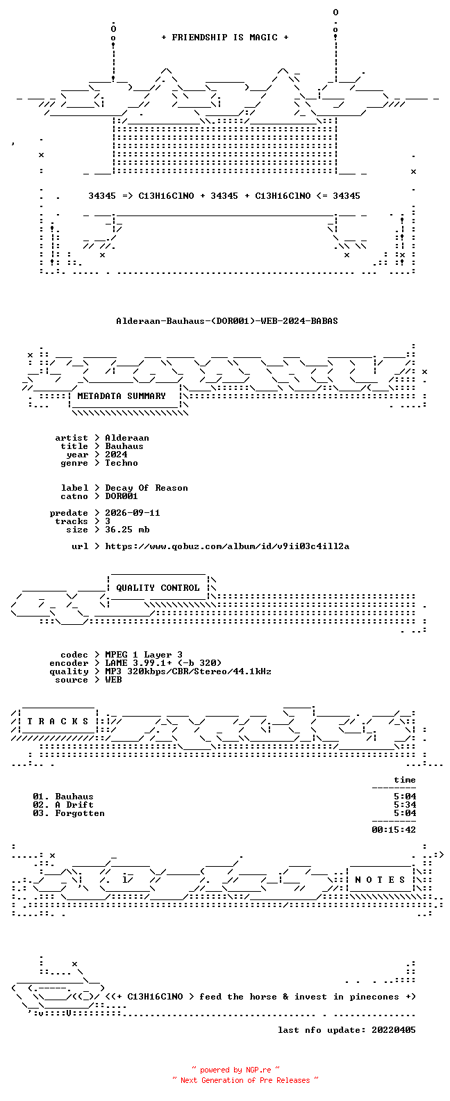 NFO for the release Alderaan-Bauhaus-(DOR001)-WEB-2024-BABAS by BABAS