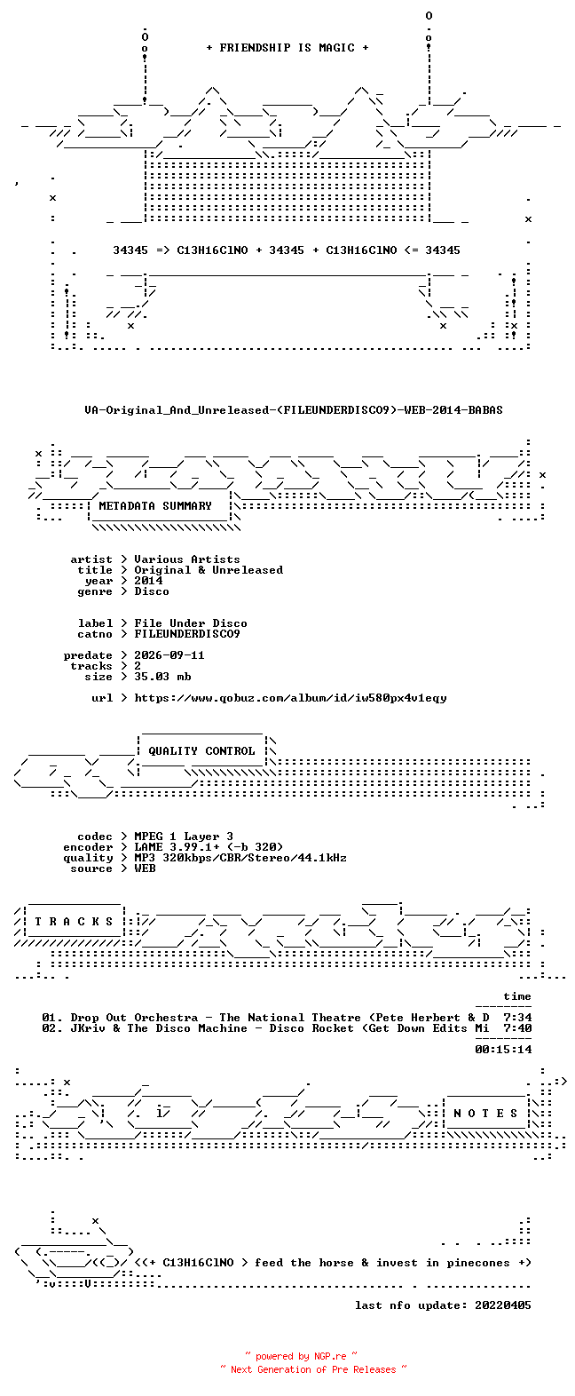 NFO for the release VA-Original_And_Unreleased-(FILEUNDERDISCO9)-WEB-2014-BABAS by BABAS