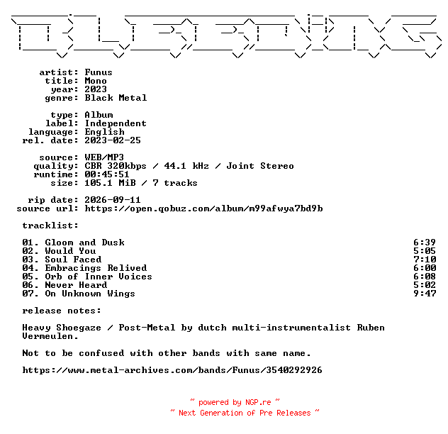 NFO for the release Funus-Mono-WEB-2023-BLEEDiNG by BLEEDiNG