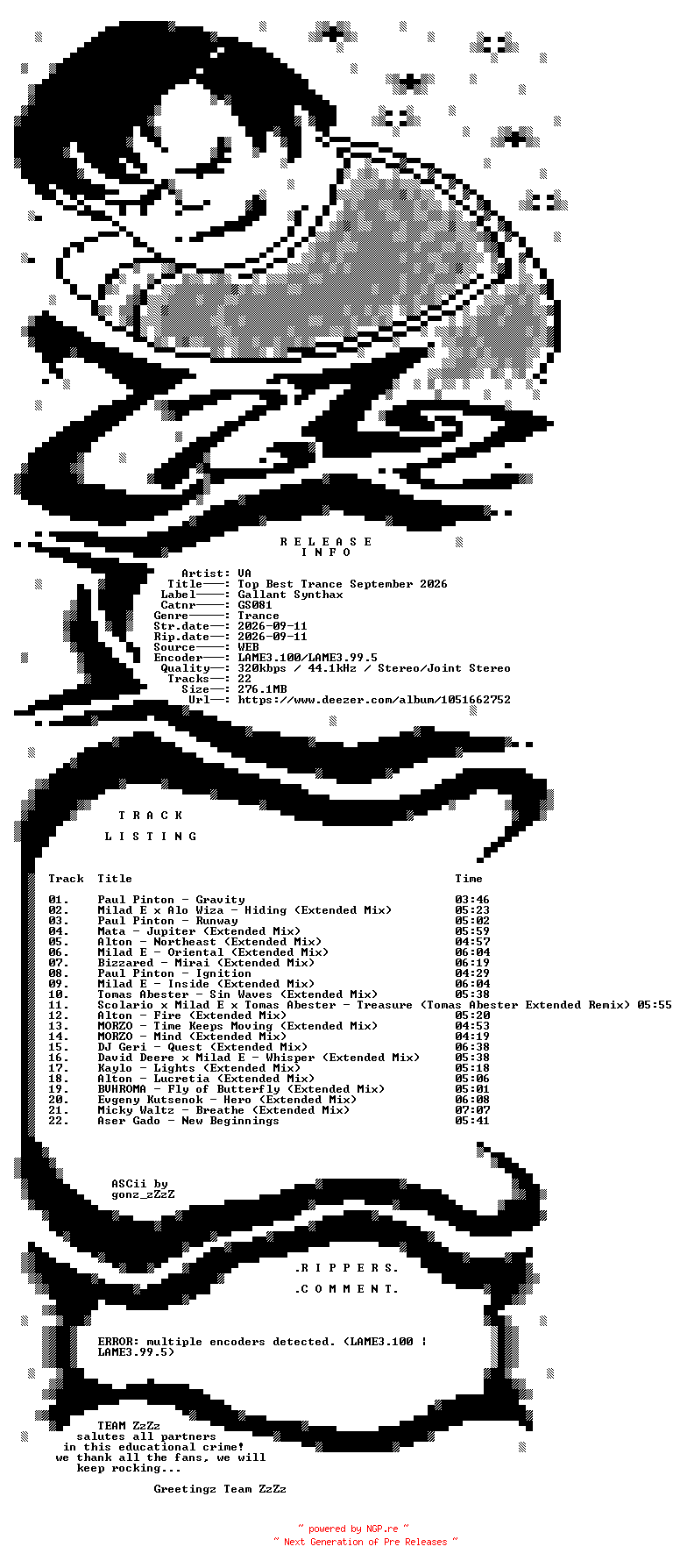 NFO for the release VA_-_Top_Best_Trance_September_2026-(GS081)-WEB-2026-ZzZz_iNT by ZzZz_iNT