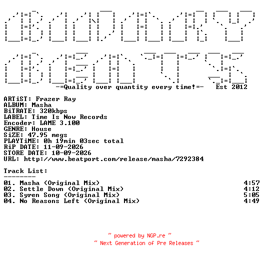 NFO for the release Frazer_Ray-Masha-(TIN080)-WEB-2026-BB by BB