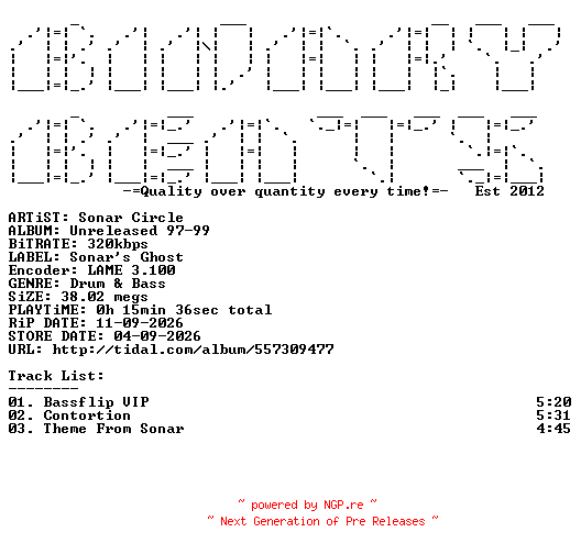 NFO for the release Sonar_Circle-Unreleased_97-99-WEB-2026-BB by BB